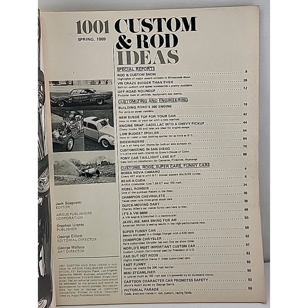 1001 Custom And Rod Ideas Magazine - Spring 1969