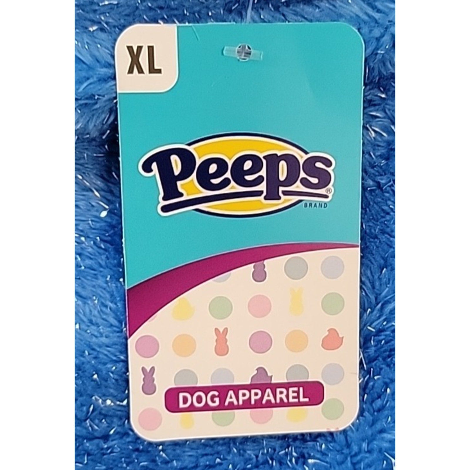 Peeps Bunny Hoodie Blue Sparkle Plush Size XL