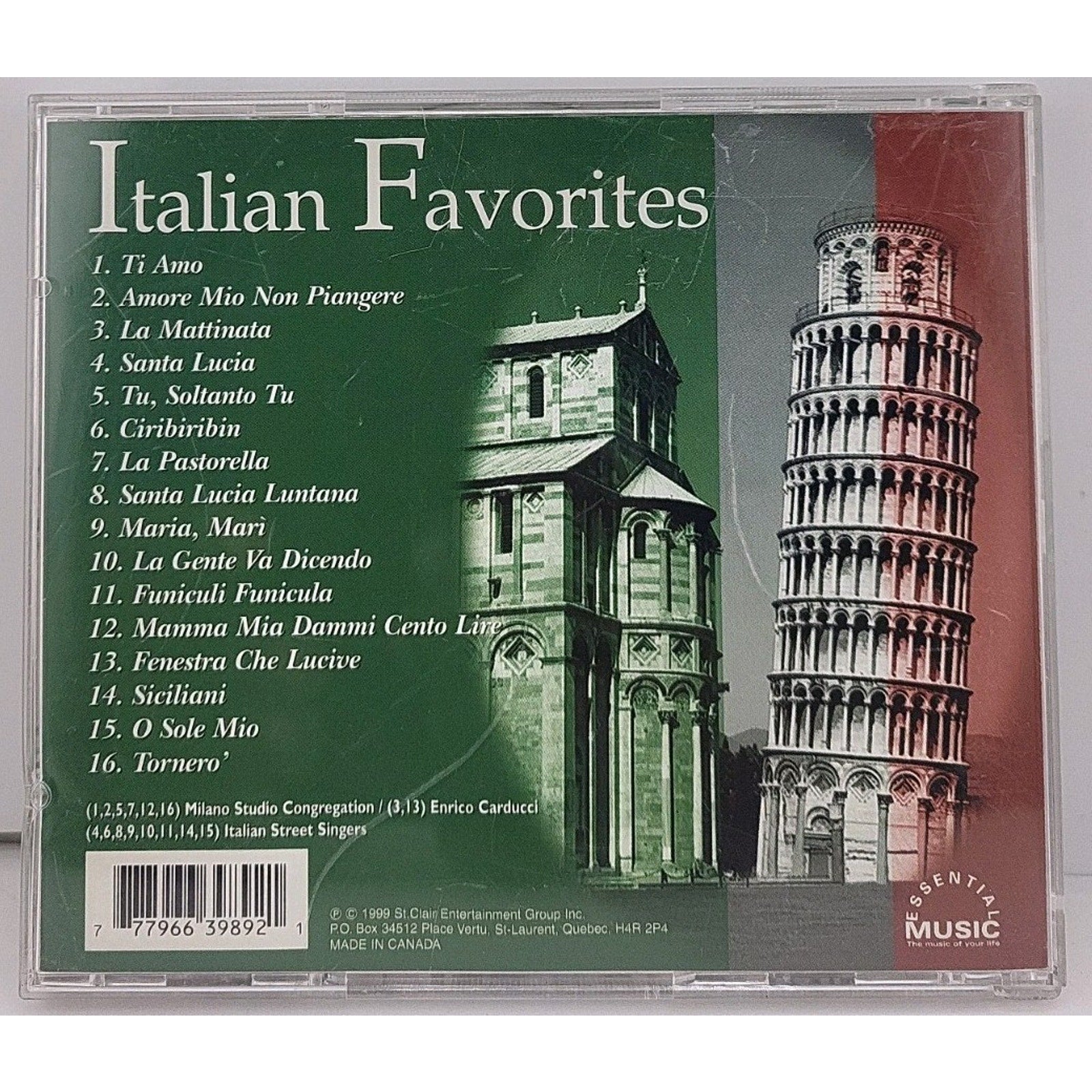 Italian Favorites - Audio CD By Milano Studio Congregation