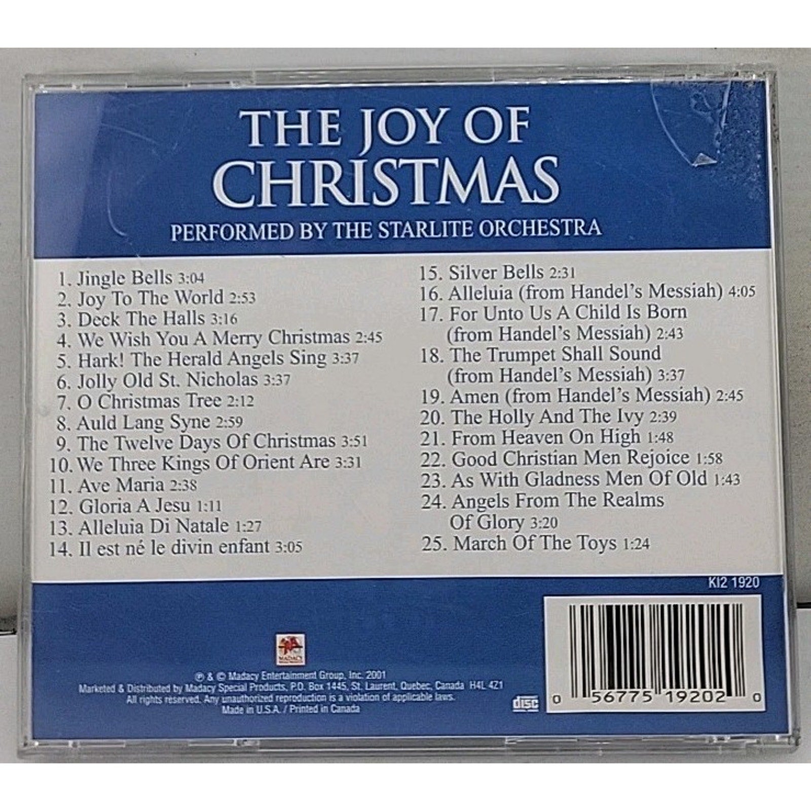 Joy of Christmas by Starlite Orchestra (CD, 2002)