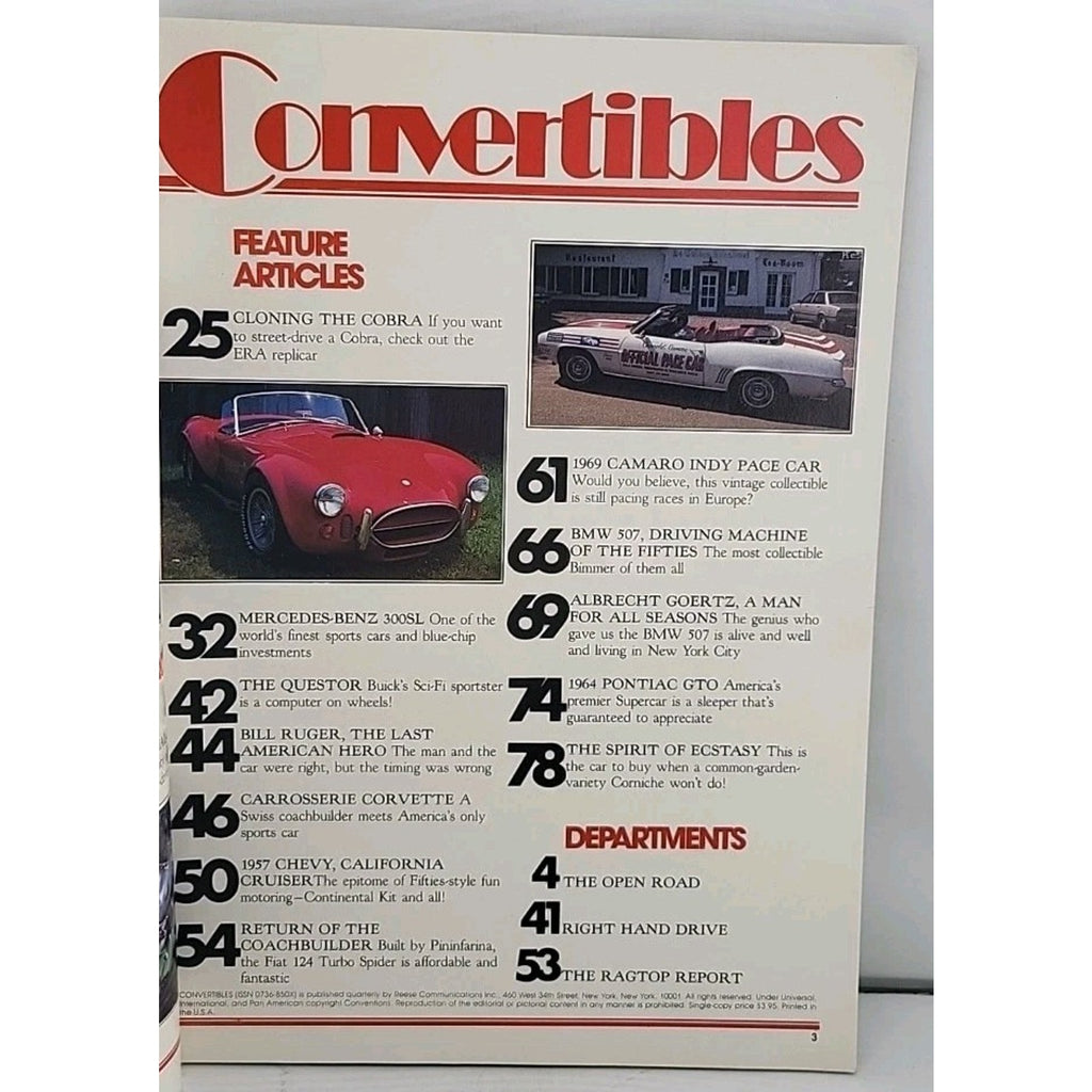 Convertibles Magazine - Vol. 1 No. 1 - Summer 1983
