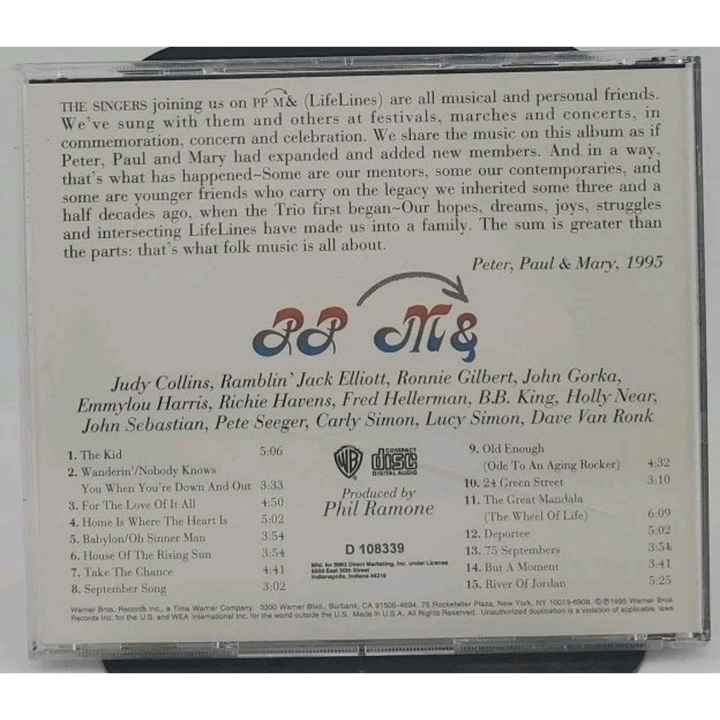 LifeLines by Peter, Paul and Mary (CD, Apr-1995, Warner Bros.)