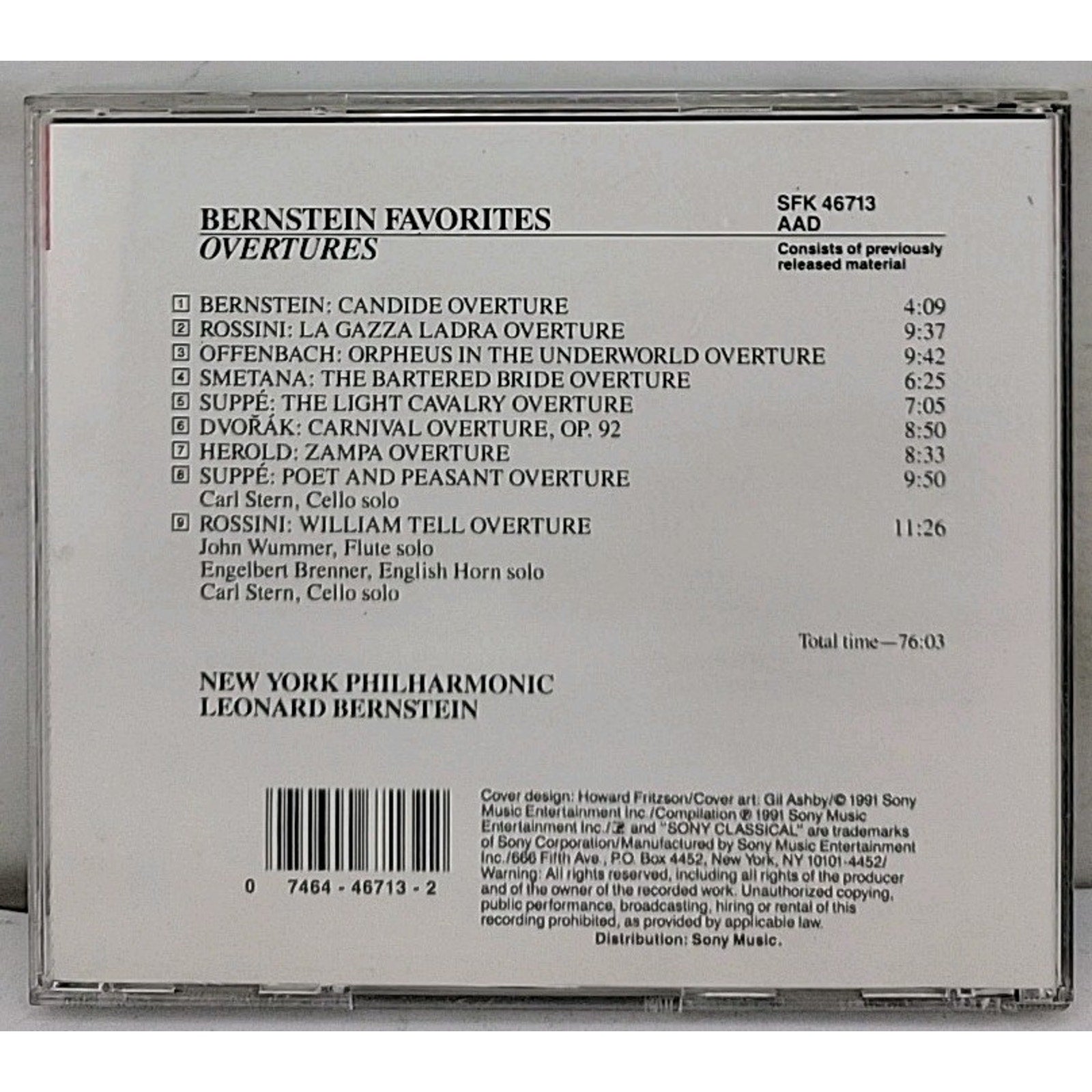 Bernstein Favorites by New York Philharmonic / Bernstein (CD, 2009)
