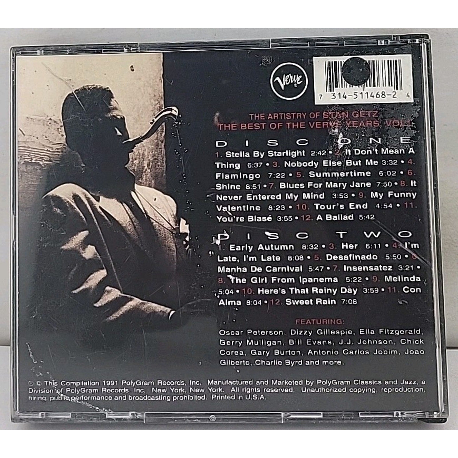 Artistry of Stan Getz: Best of Verve Years Vol 1 by Stan Getz (CD, 1991)