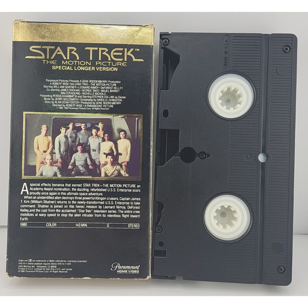 Star Trek The Motion Picture Special Longer Version VHS 1986 Collector's Series