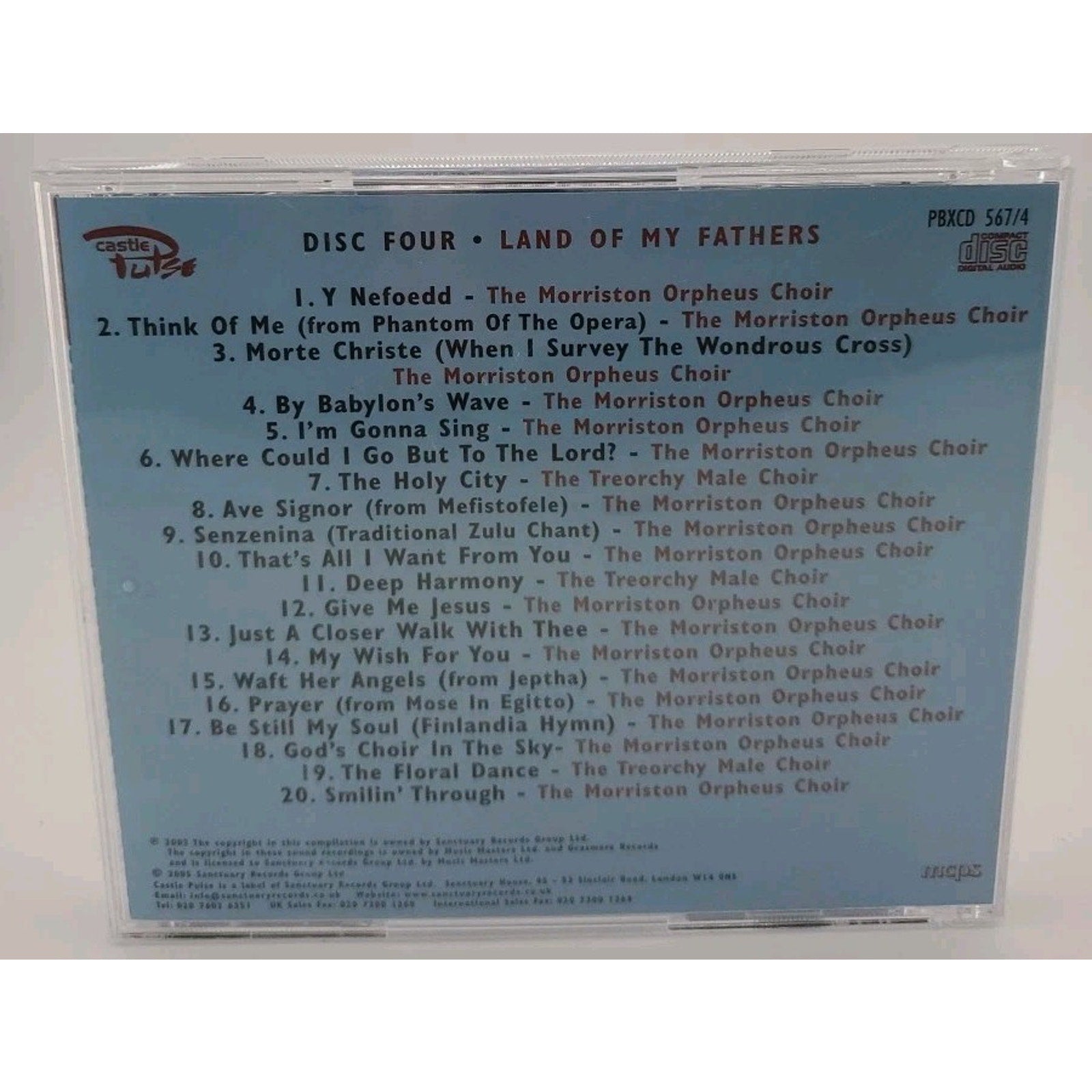 Land of My Fathers: 100 Great Welsh Choir Favorites - Disc 4 CD
