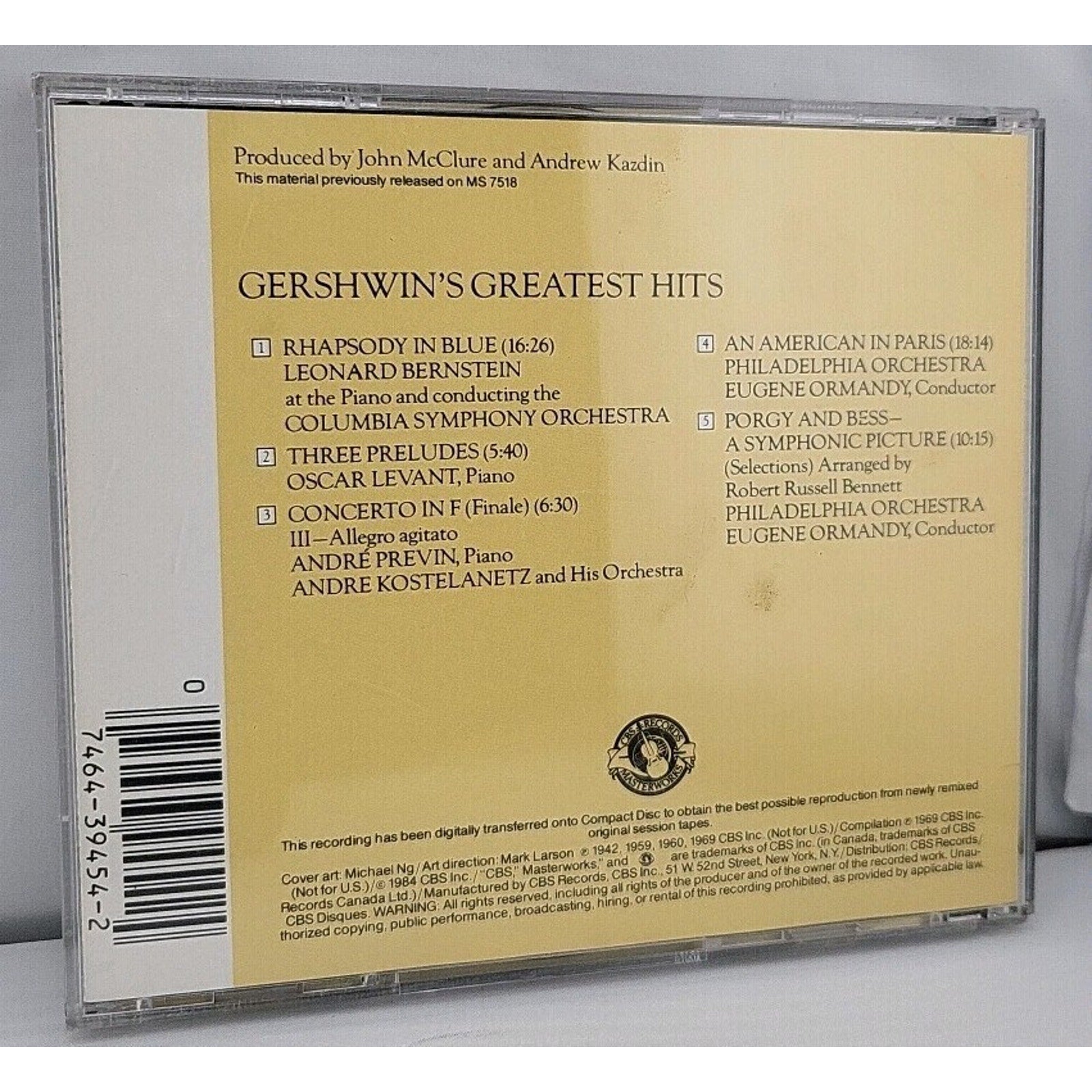 Greatest Hits - Gershwin (CD, Music)