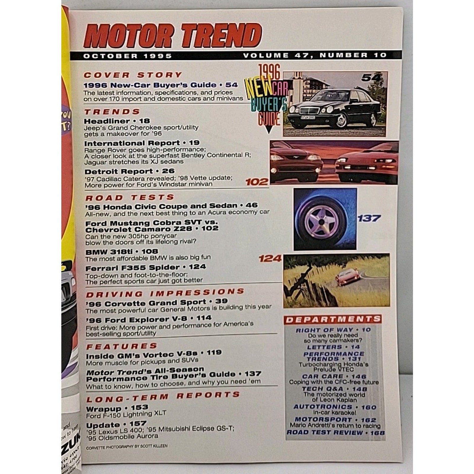 Motor Trend Magazine - October 1995 - Volume 47 Number 10