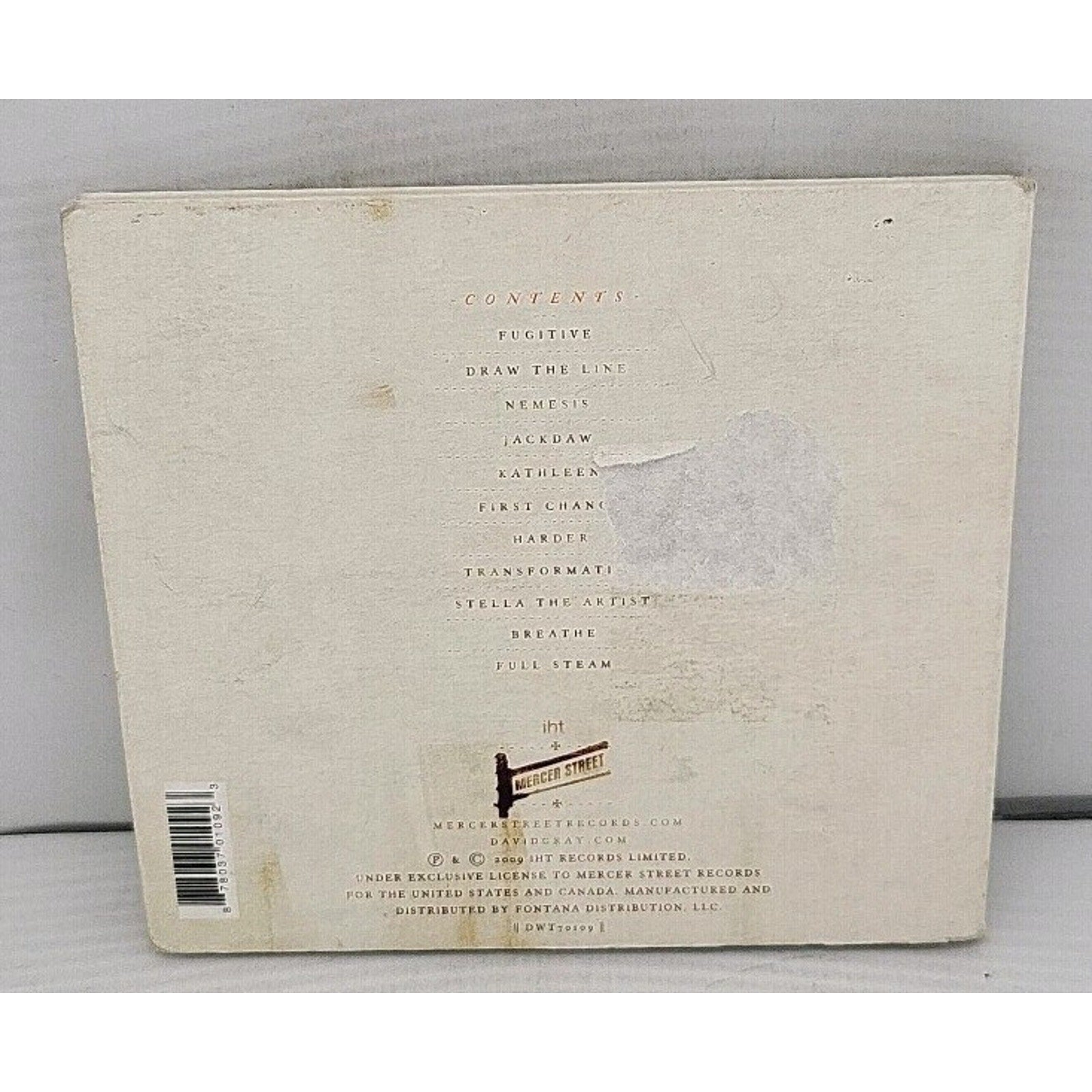 Draw the Line by David Gray (CD, 2009)