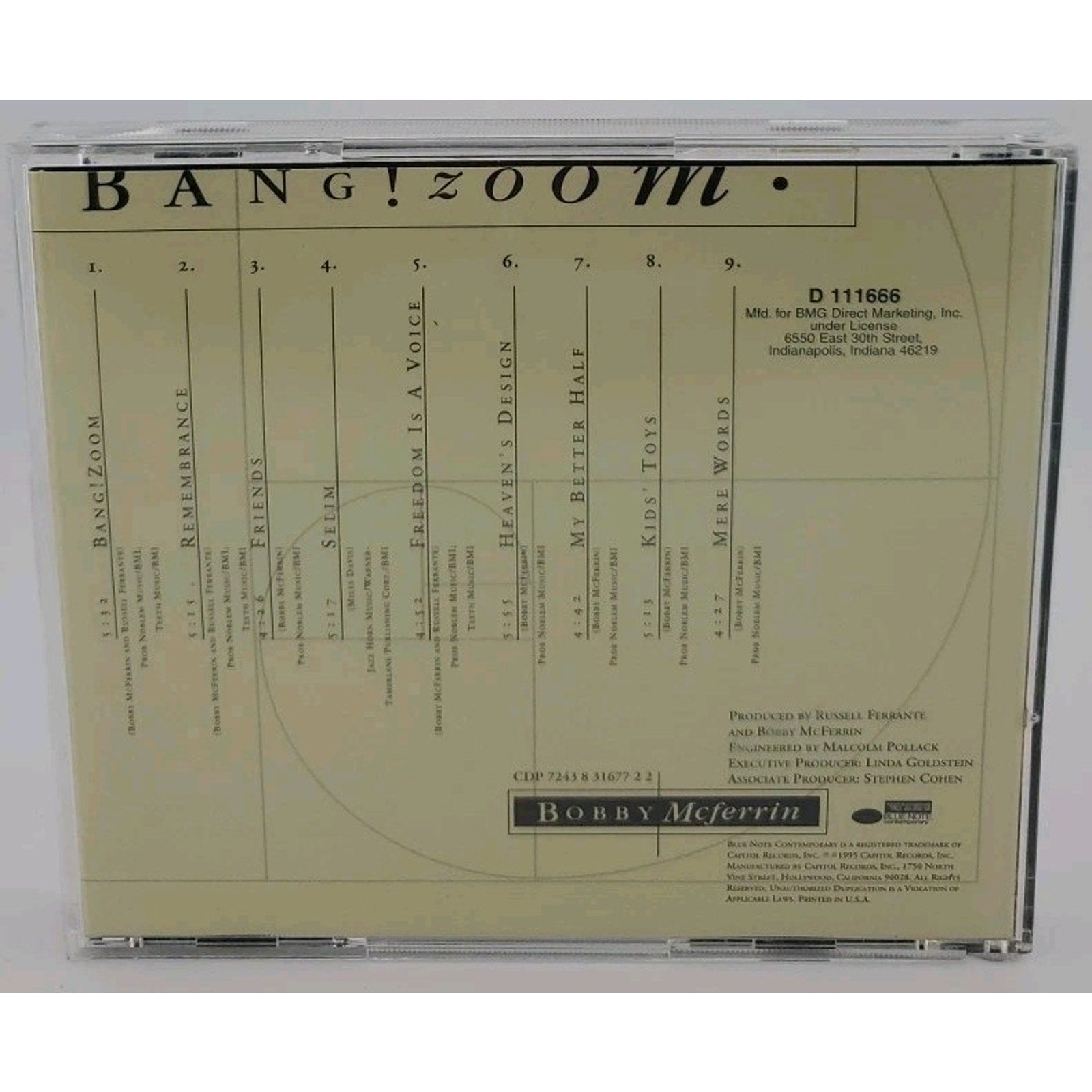 Bang! Zoom by Bobby McFerrin (CD, Jan-1996, Blue Note (Label))