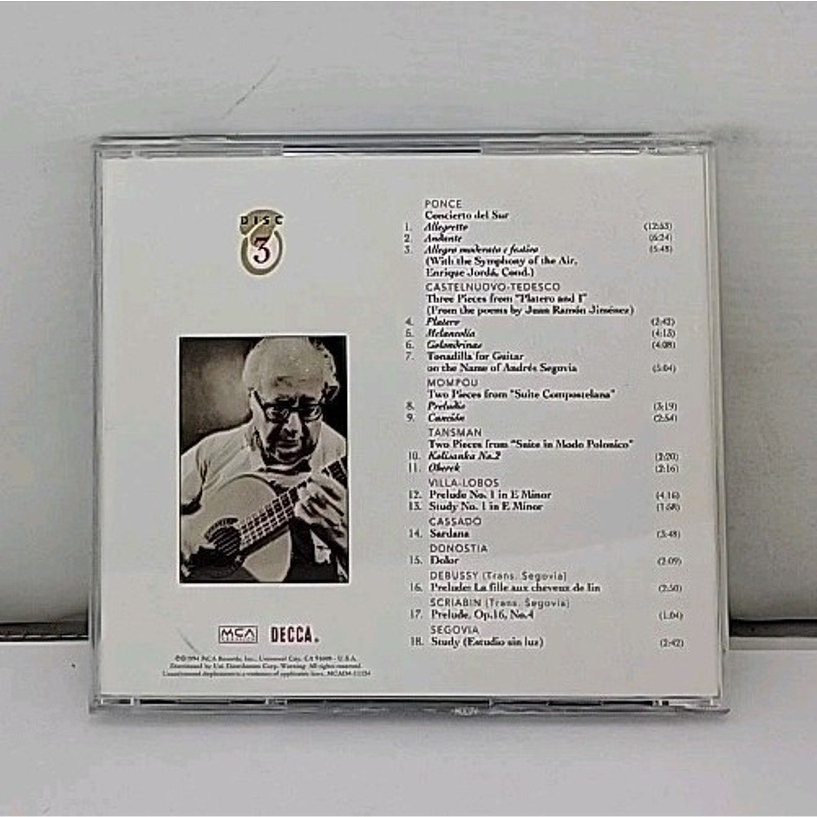 Andre's Segovia: A Centenary Celebration CD *Disc 3 Only*