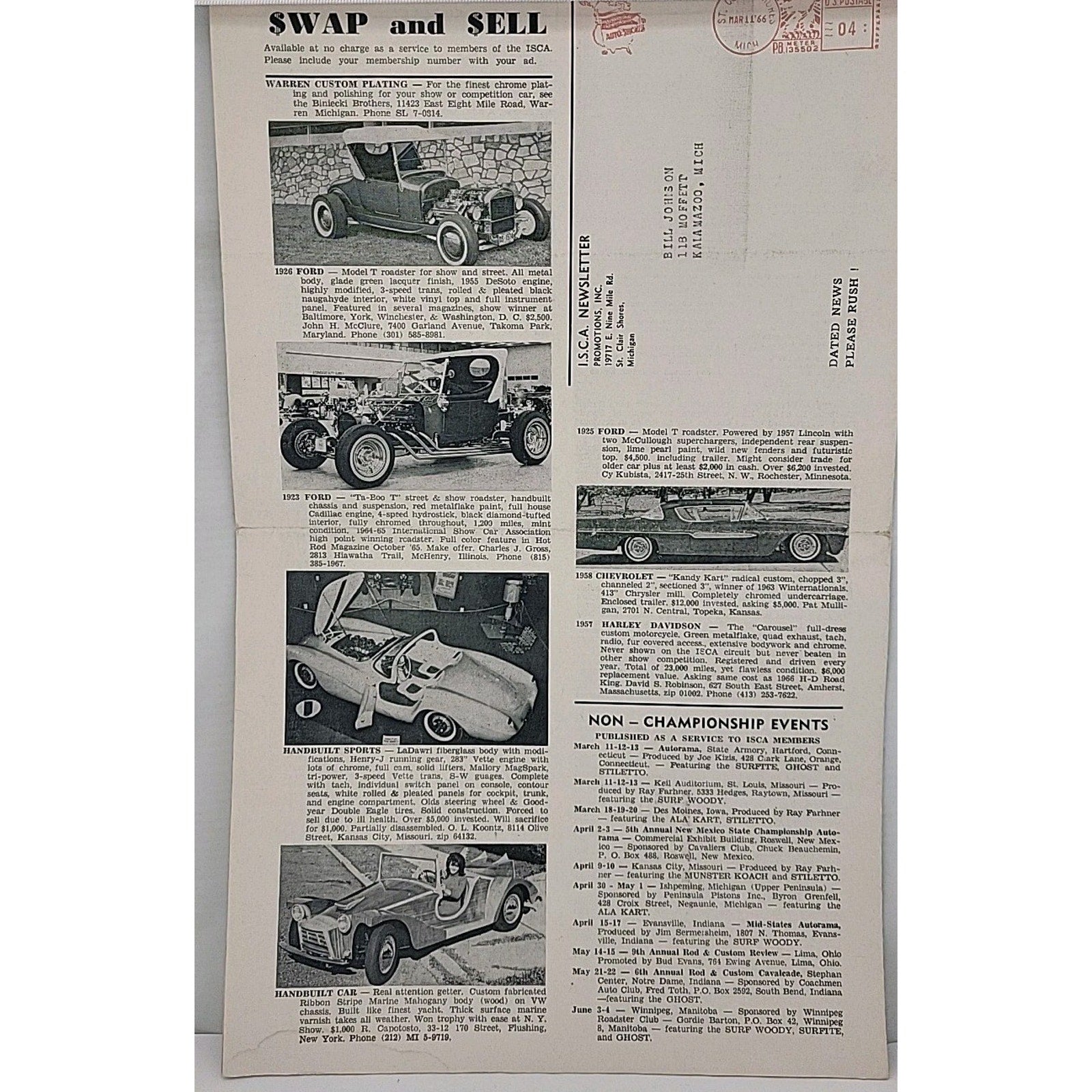 ISCA Newsletter March 1966 Volume VI Number 4