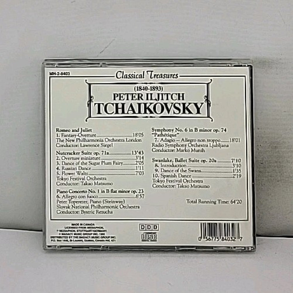 Tchaikovsky Classical Treasures CD Romeo Juliet Nutcracker Piano Concerto