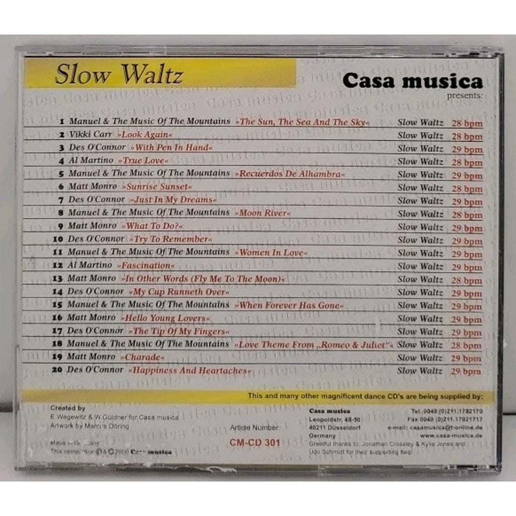 Casa Music Presents The Best Of Slow Waltz Music CD - Jonathan & Kylie