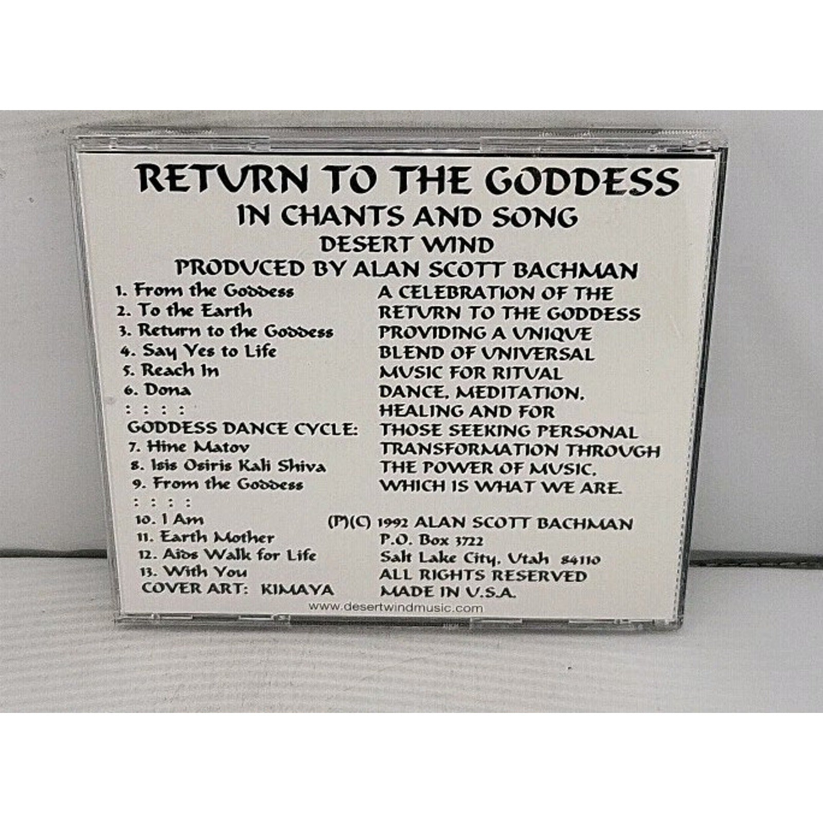 Return To The Goddess - In Chants And Song - Desert Wind CD