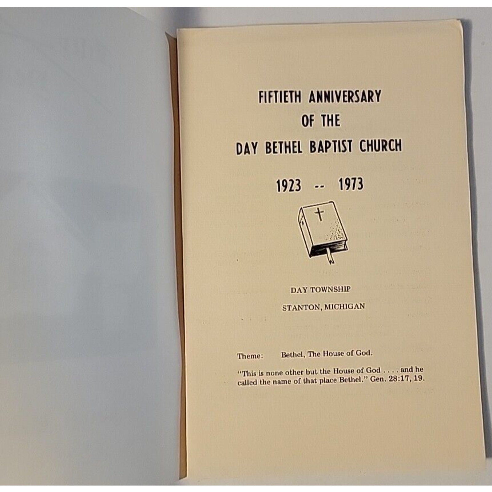 Day Bethel Baptist Church Fifty Years Book & Bulletin