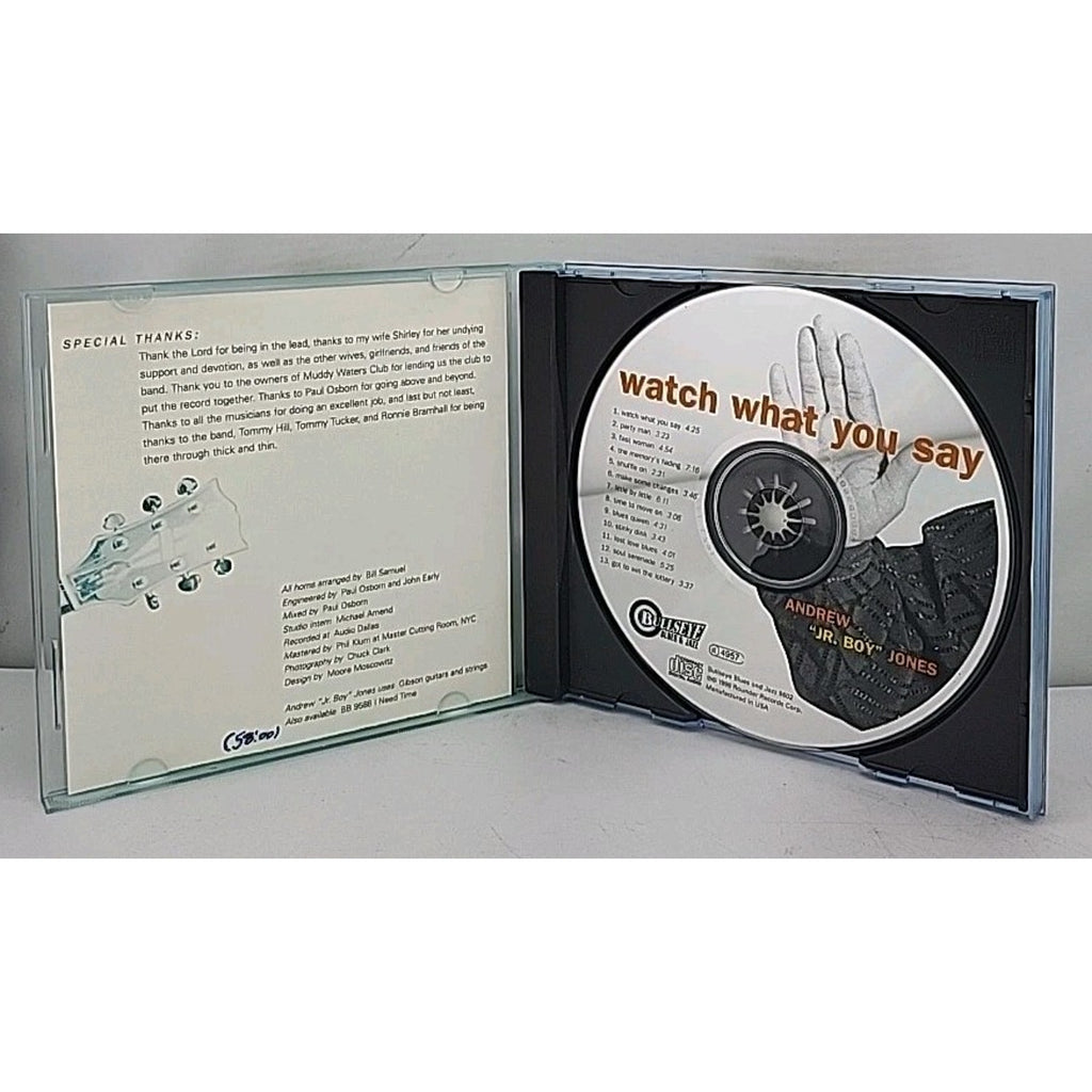 Watch What You Say by Andrew "Jr. Boy" Jones (CD, Jun-1998, Bullseye Blues)