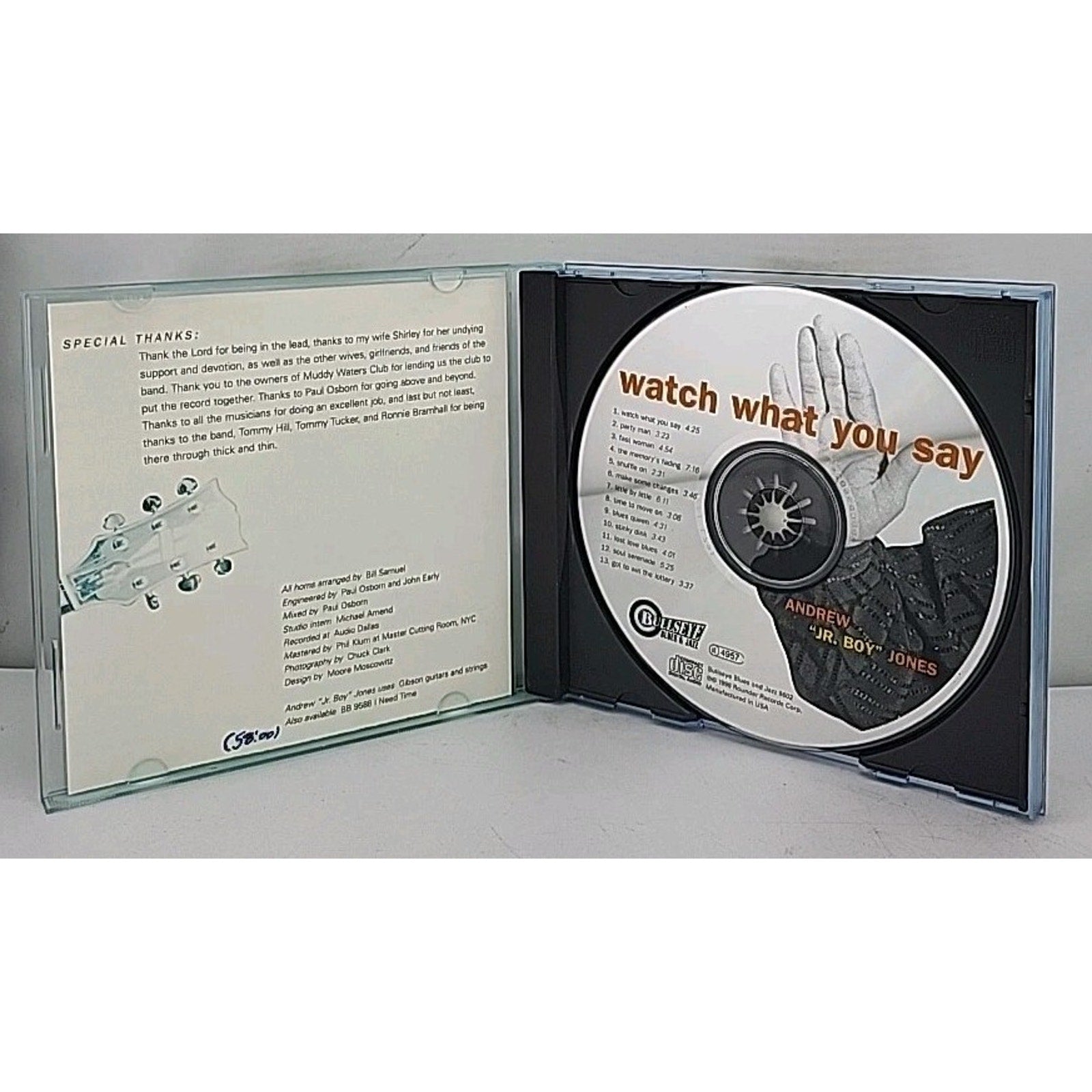 Watch What You Say by Andrew "Jr. Boy" Jones (CD, Jun-1998, Bullseye Blues)