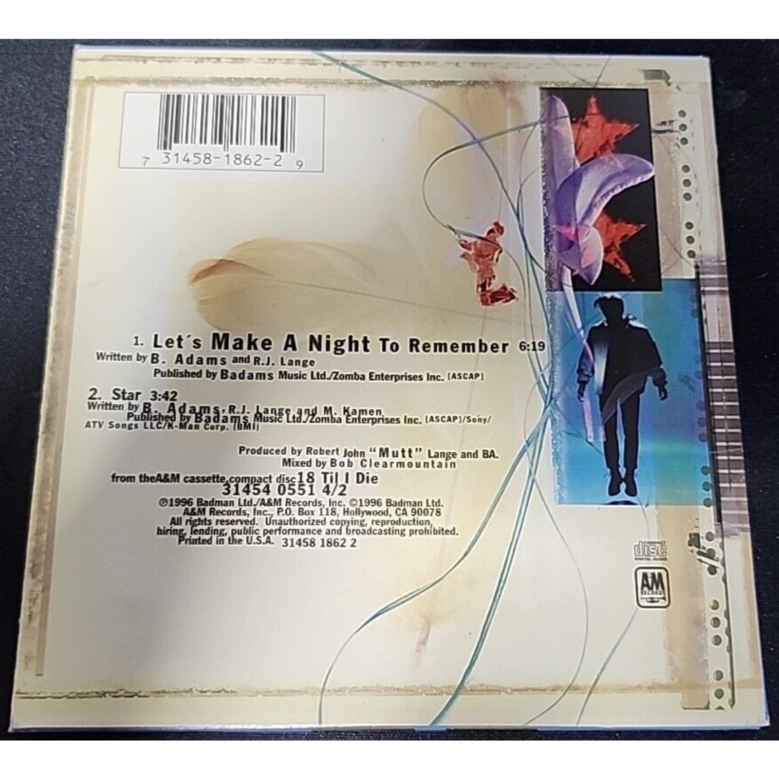Let's Make a Night to Remember / Star CD Bryan Adams