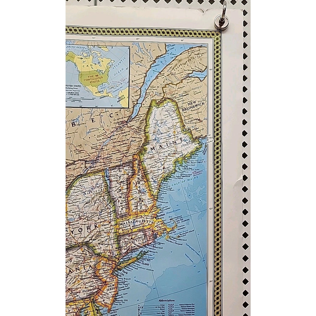 National Geographic Society "The United States" Map (1987) 43x30