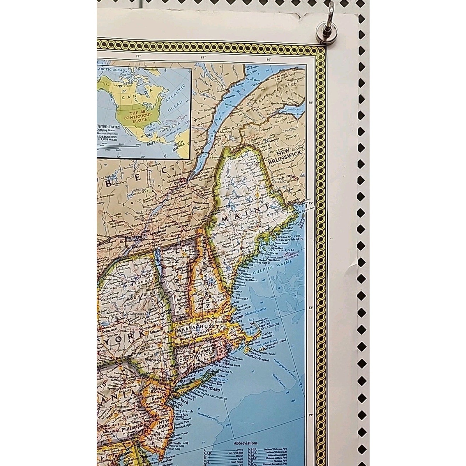 National Geographic Society "The United States" Map (1987) 43x30