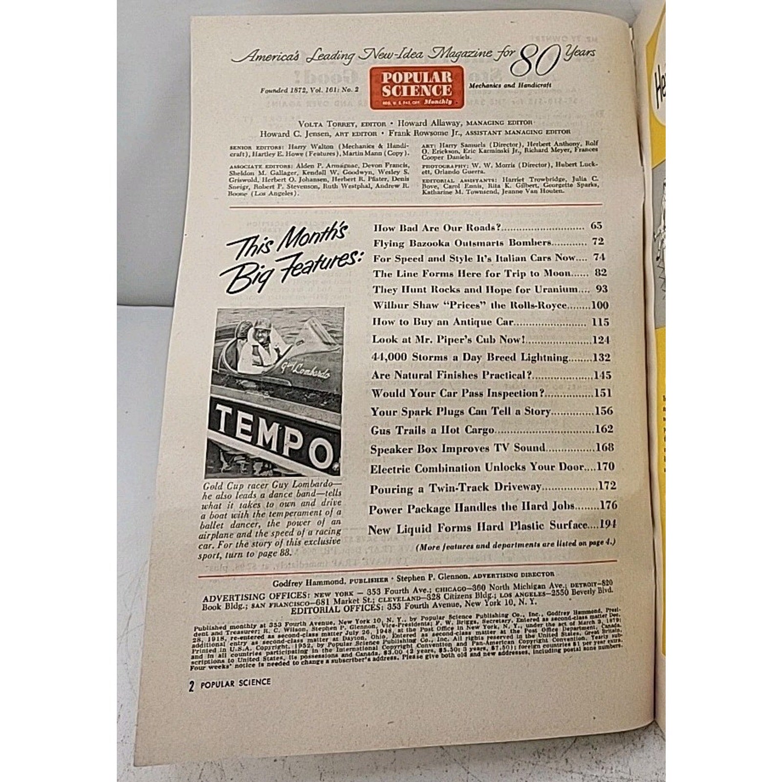 Popular Science Monthly Mechanics And Handicraft - August 1952 - Vol.161 No.2