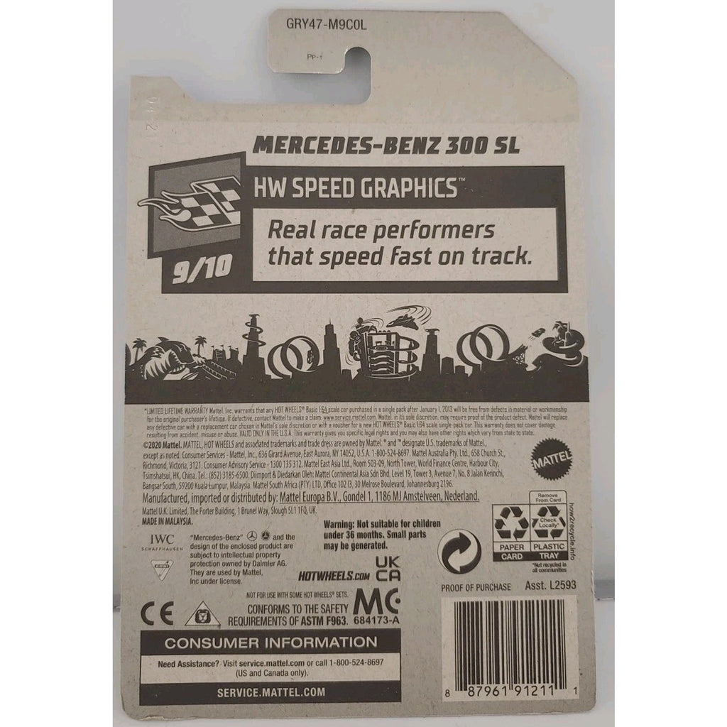 Hot Wheels 2021 21 Basic Series Mercedes-Benz 300 SL Silver #196 / 250