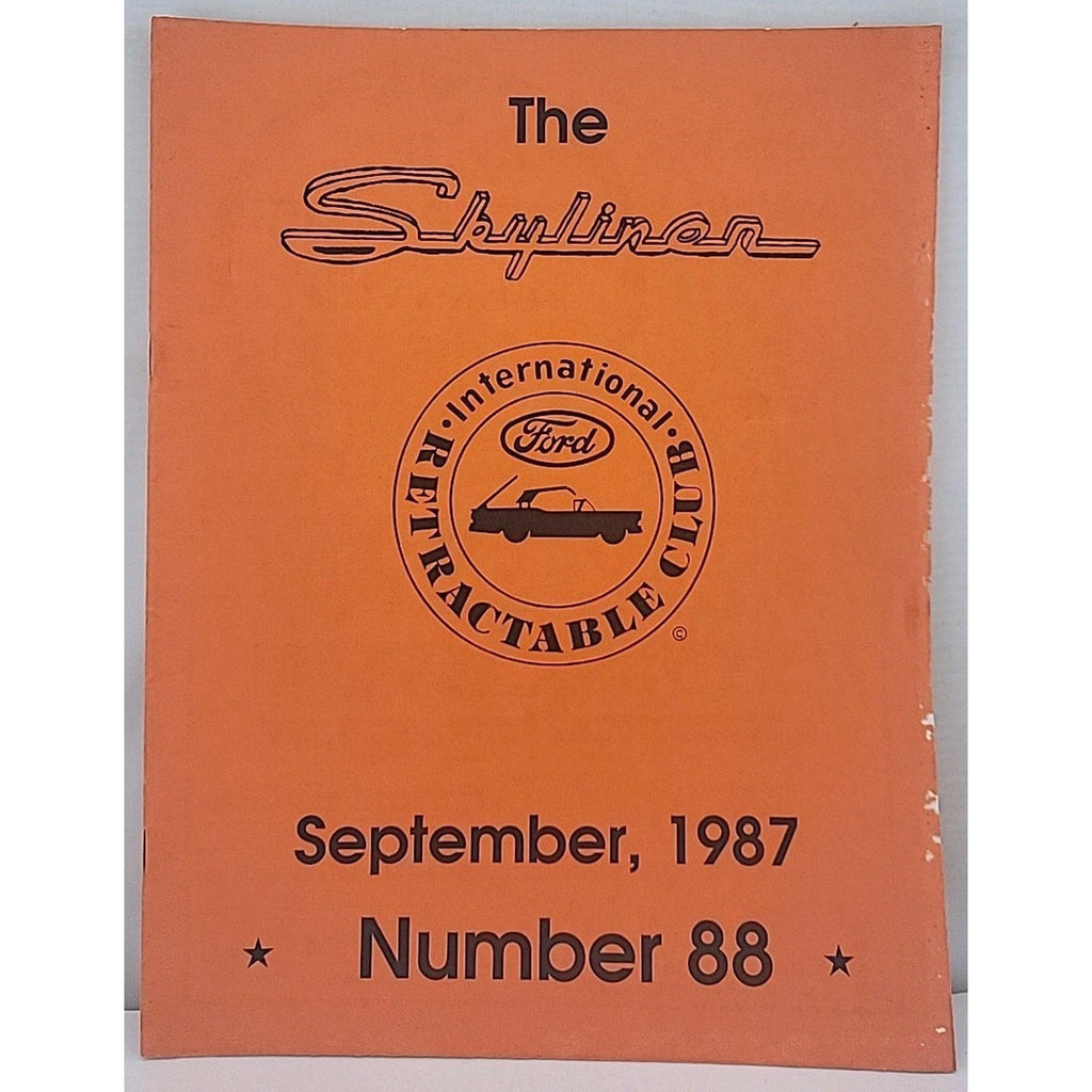 The Skyliner - International Retractable Club - September 1987 Number 88