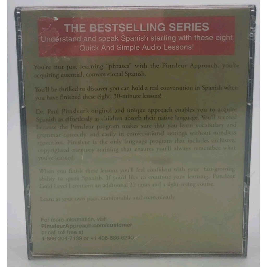 Pimsleur Quick Simple Spanish 4 CD Audio 2nd Revised Edition 8 Lessons *New*