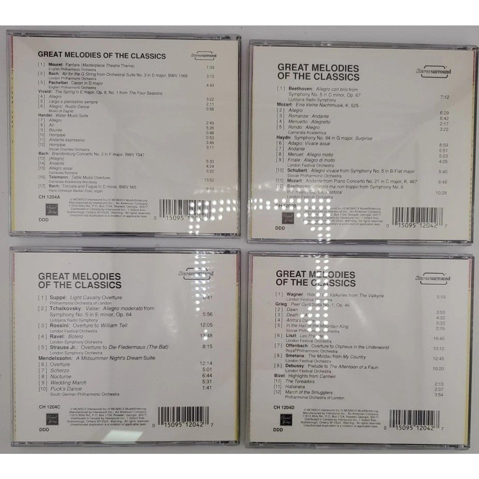 Great Melodies of the Classics by Various Artists /CD, Oct-1994, 4 Discs,