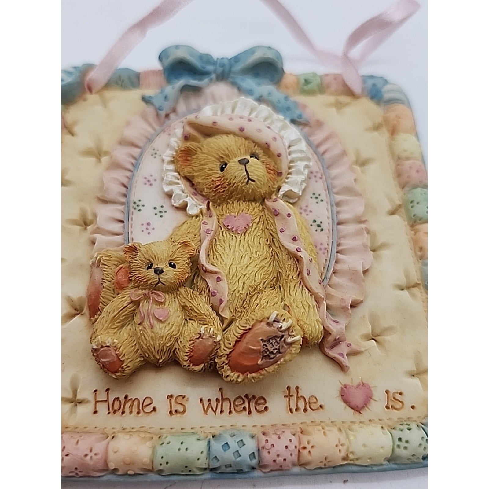 Cherished Teddies Quilts of Friendship Porcelain Plaque 1993 P Hillman #627372