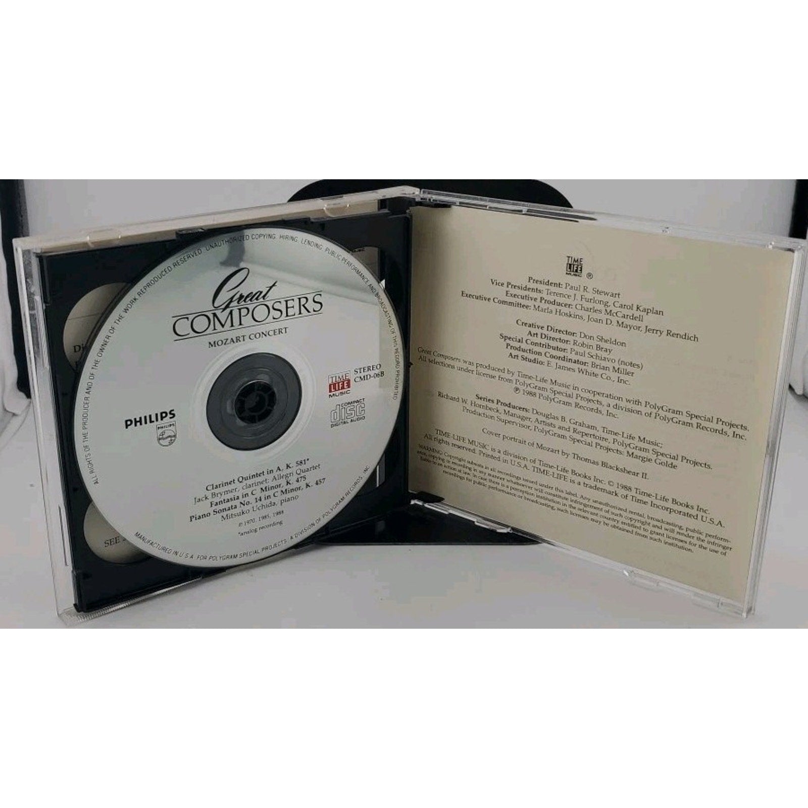 Great Composers: Mozart Concert CD Classical Songs Album Time Life [CMD-06B]