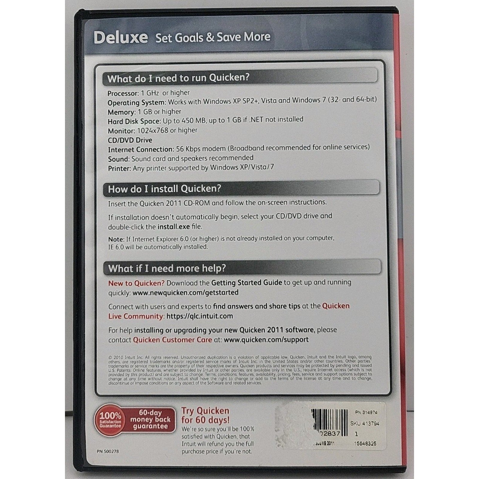 Quicken Deluxe Set Goals & Save More Disc