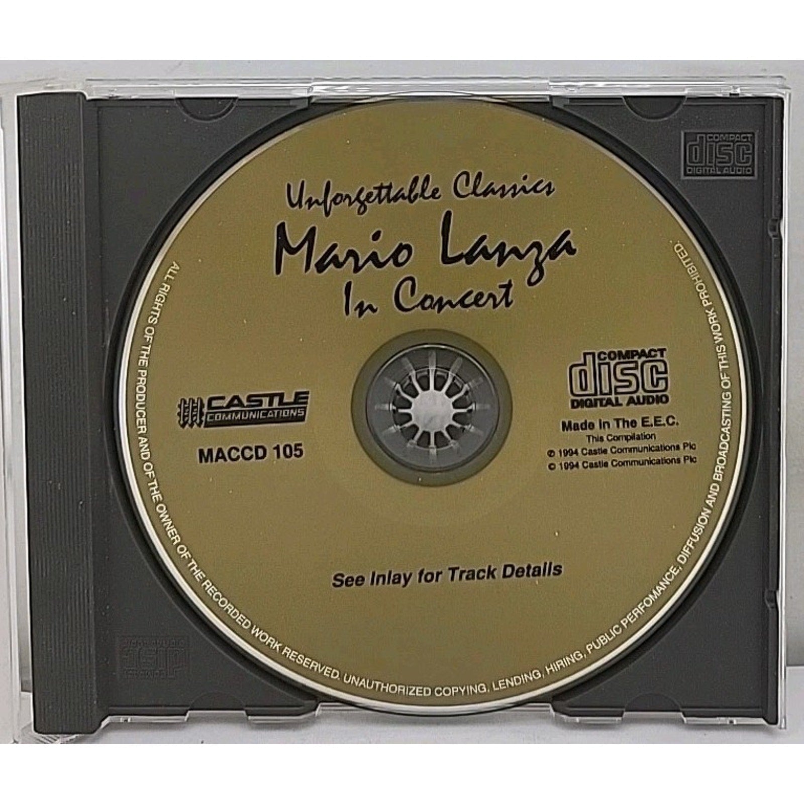 In Concert - Music CD - Lanza, Mario - 1998-02-18 - Castle