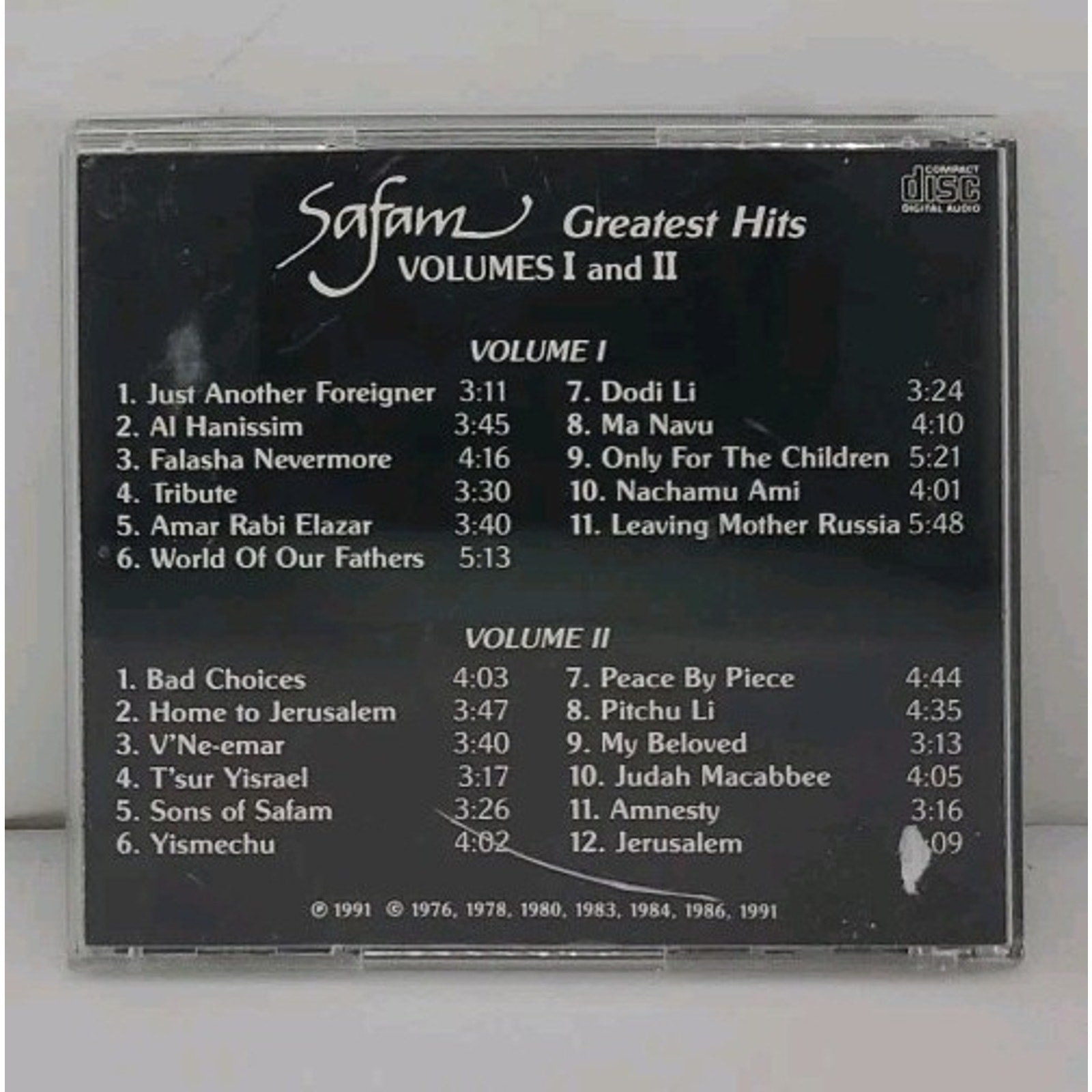 Safam Greatest Hits Volumes I & II 23 Track 2 CD Set 1991