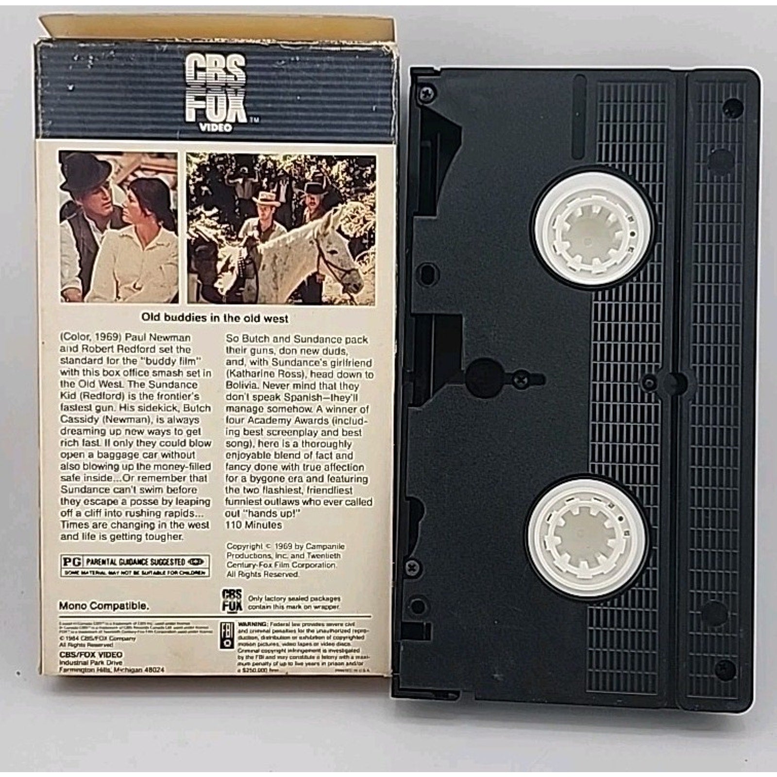 Butch Cassidy and The Sundance Kid VHS 1984 CBS FOX Classic Film