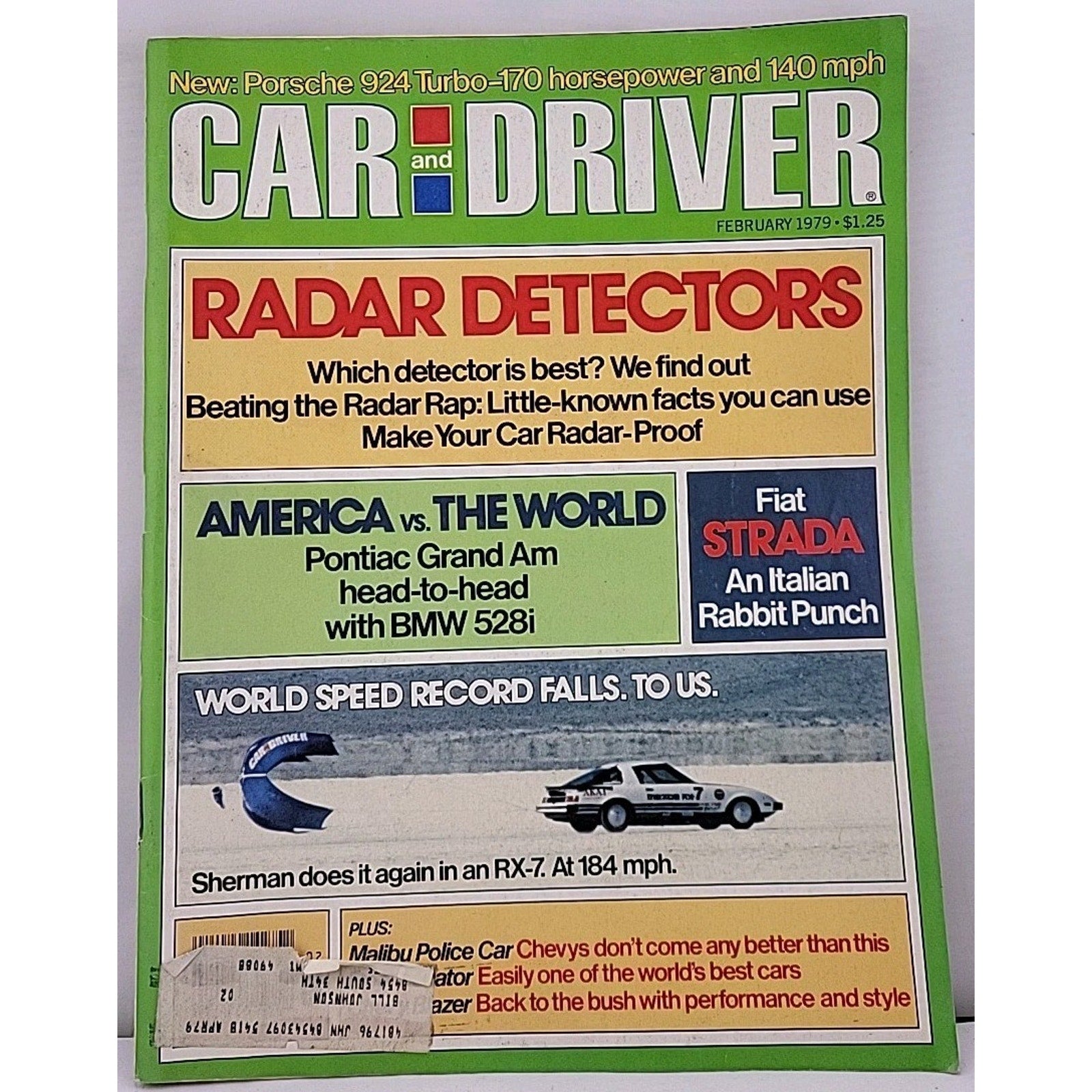 Car And Driver Magazine - February 1979 - Volume 24 Number 8