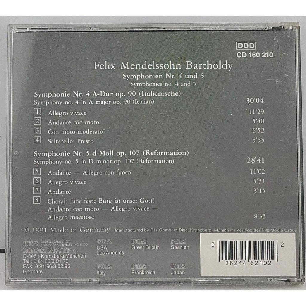 Felix Mendelssohn Bartholdy – Symphonien Nr. 4 Und 5 (CD, Vienna Master Series)