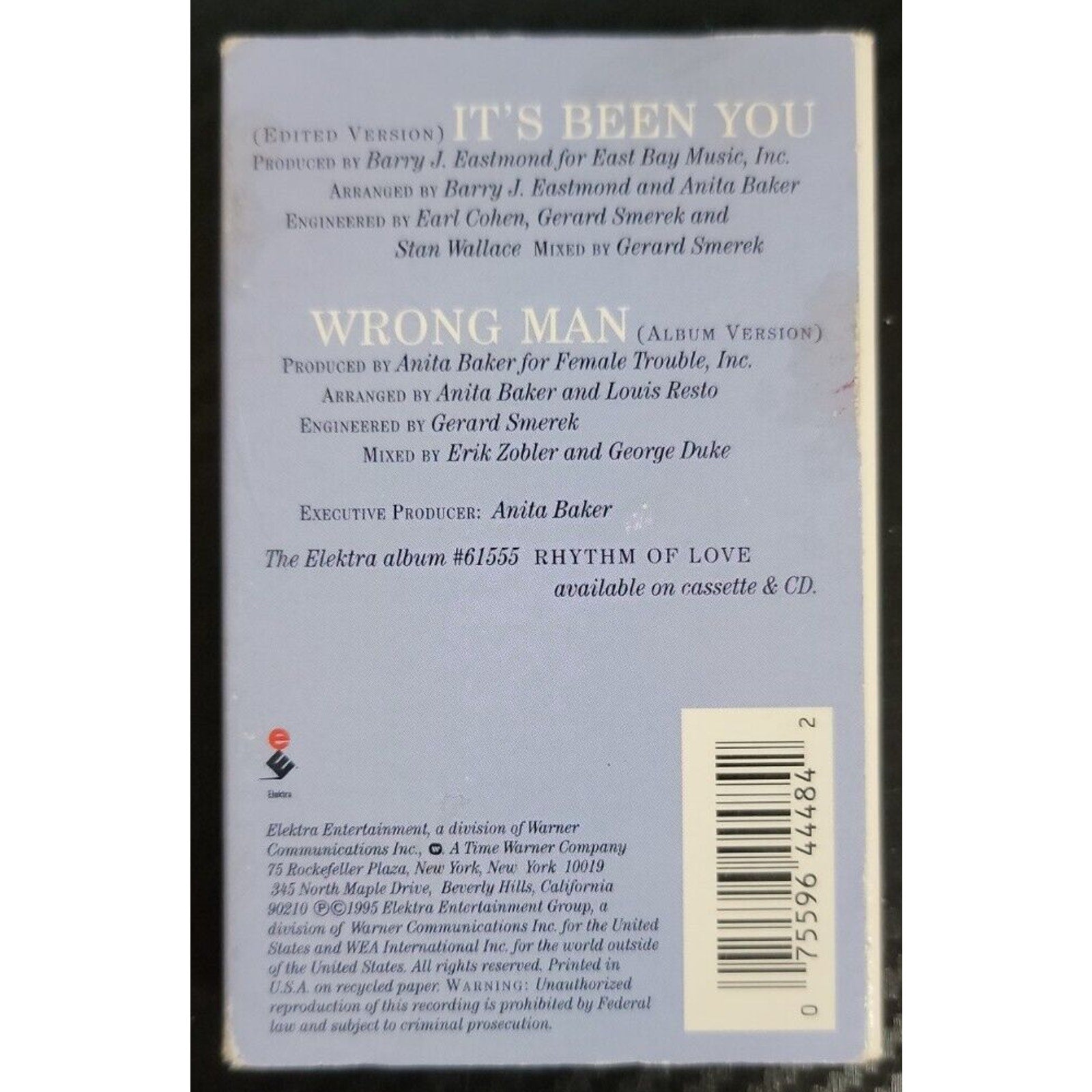 It's Been You [Single] by Anita Baker (Cassette, 1995, Elektra (Label))