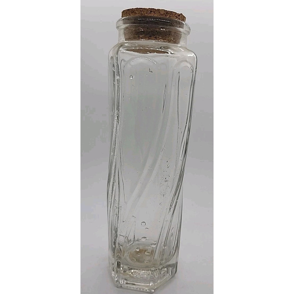 9" Swirl Design Glass Container With Cork