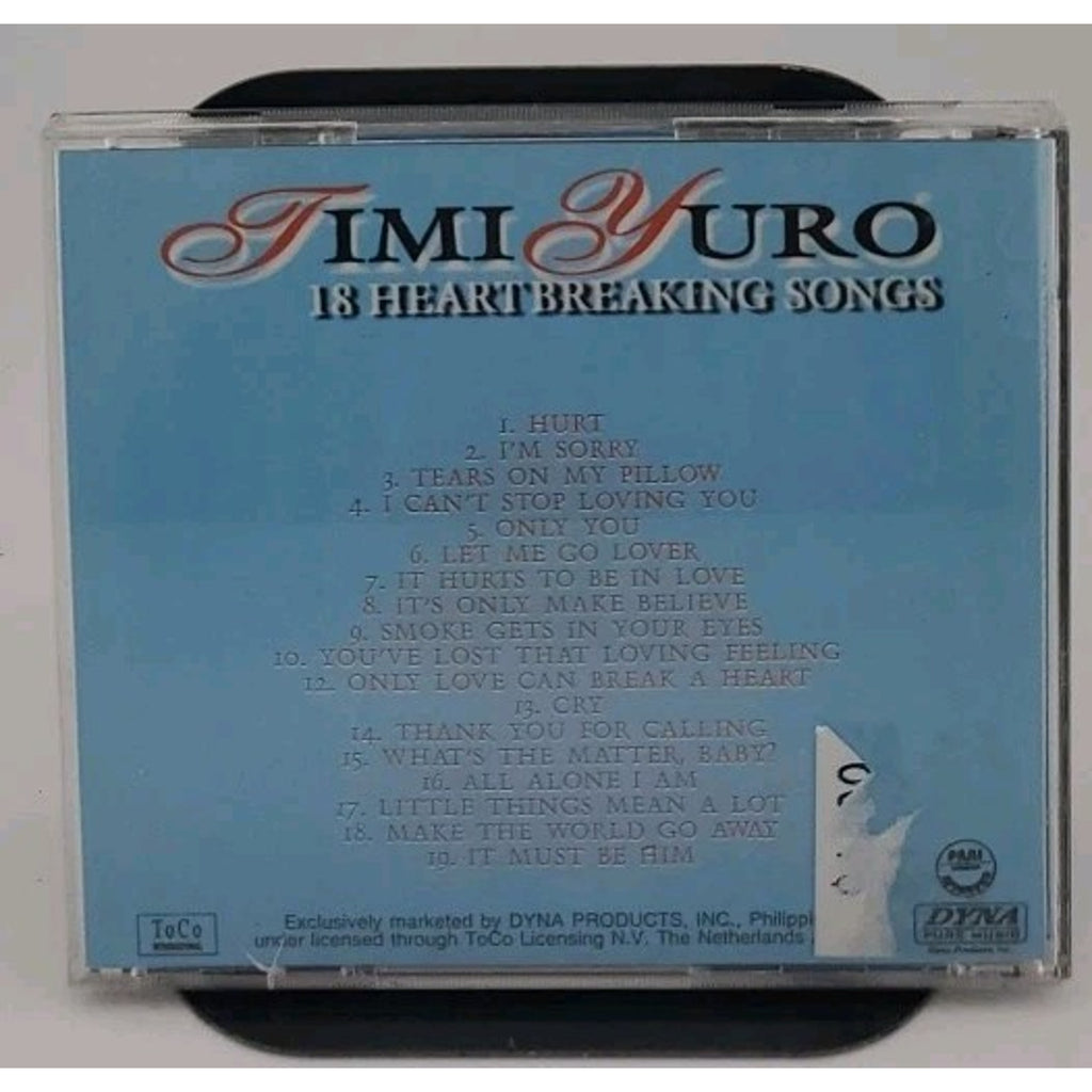 Timi Yuro 18 Heartbreaking Songs 1997 Phillippine (CD)
