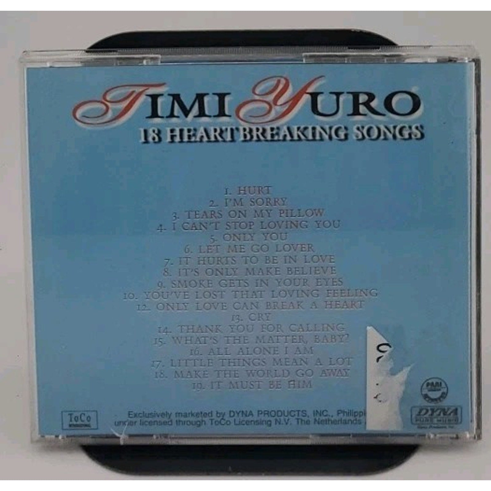 Timi Yuro 18 Heartbreaking Songs 1997 Phillippine (CD)