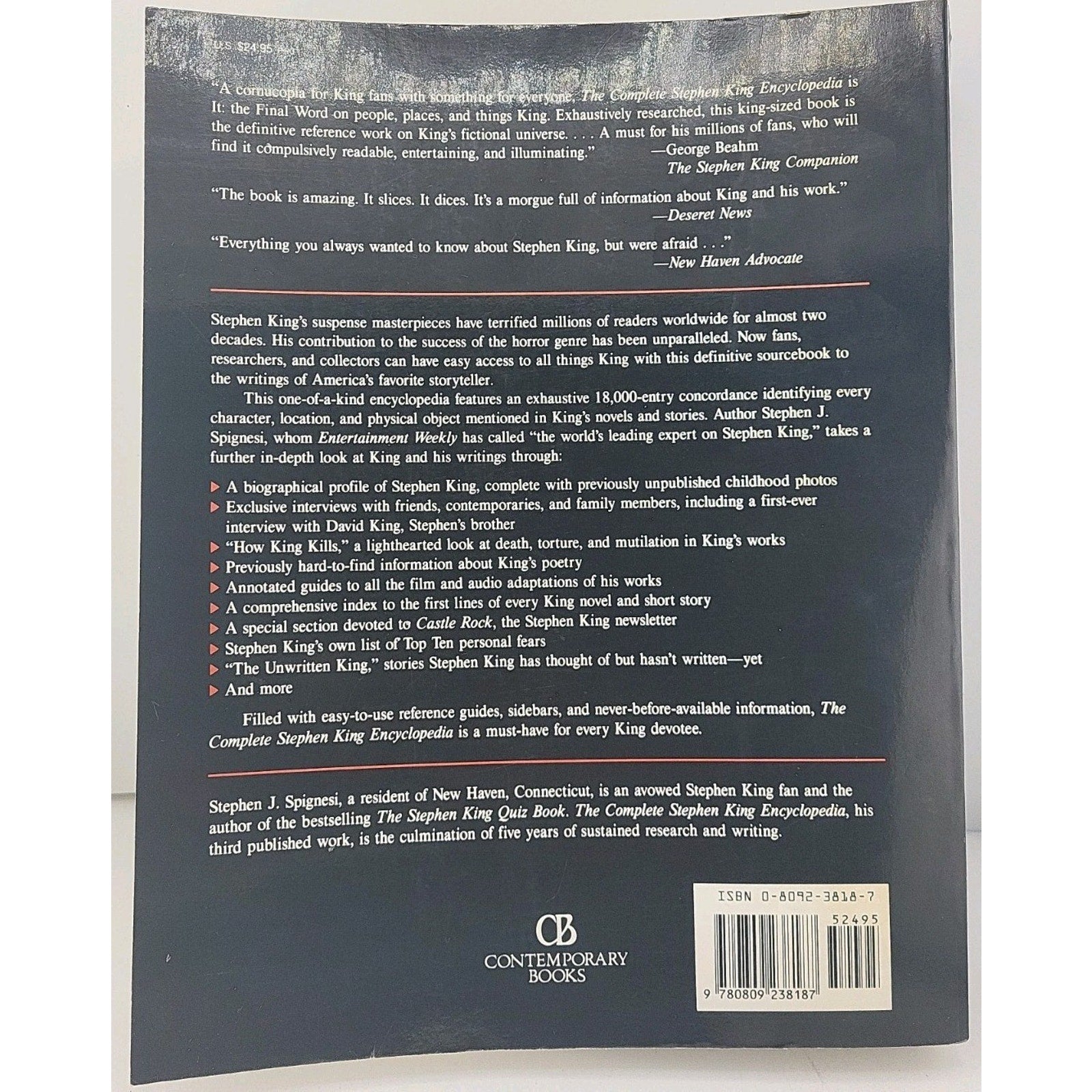Complete Stephen King Encyclopedia by Stephen J. Spignesi (1993, Trade...