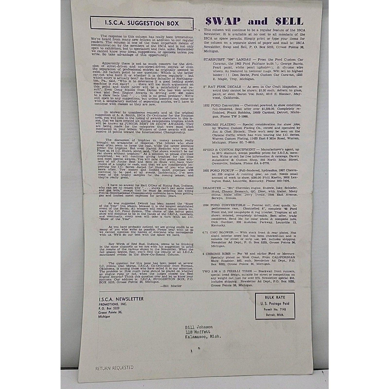ISCA Newsletter August 1963 Volume IV Number 2