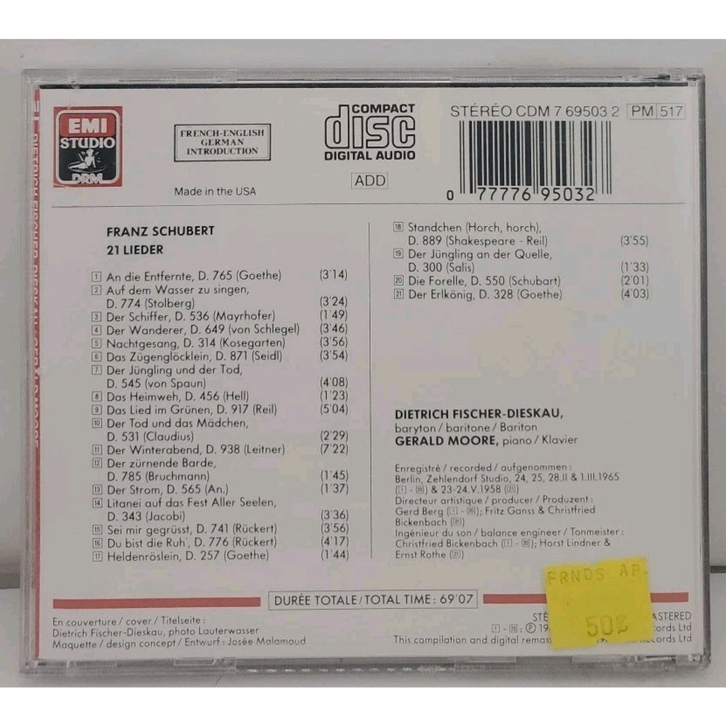 Popular Lieder by F. Schubert (CD, 1990)