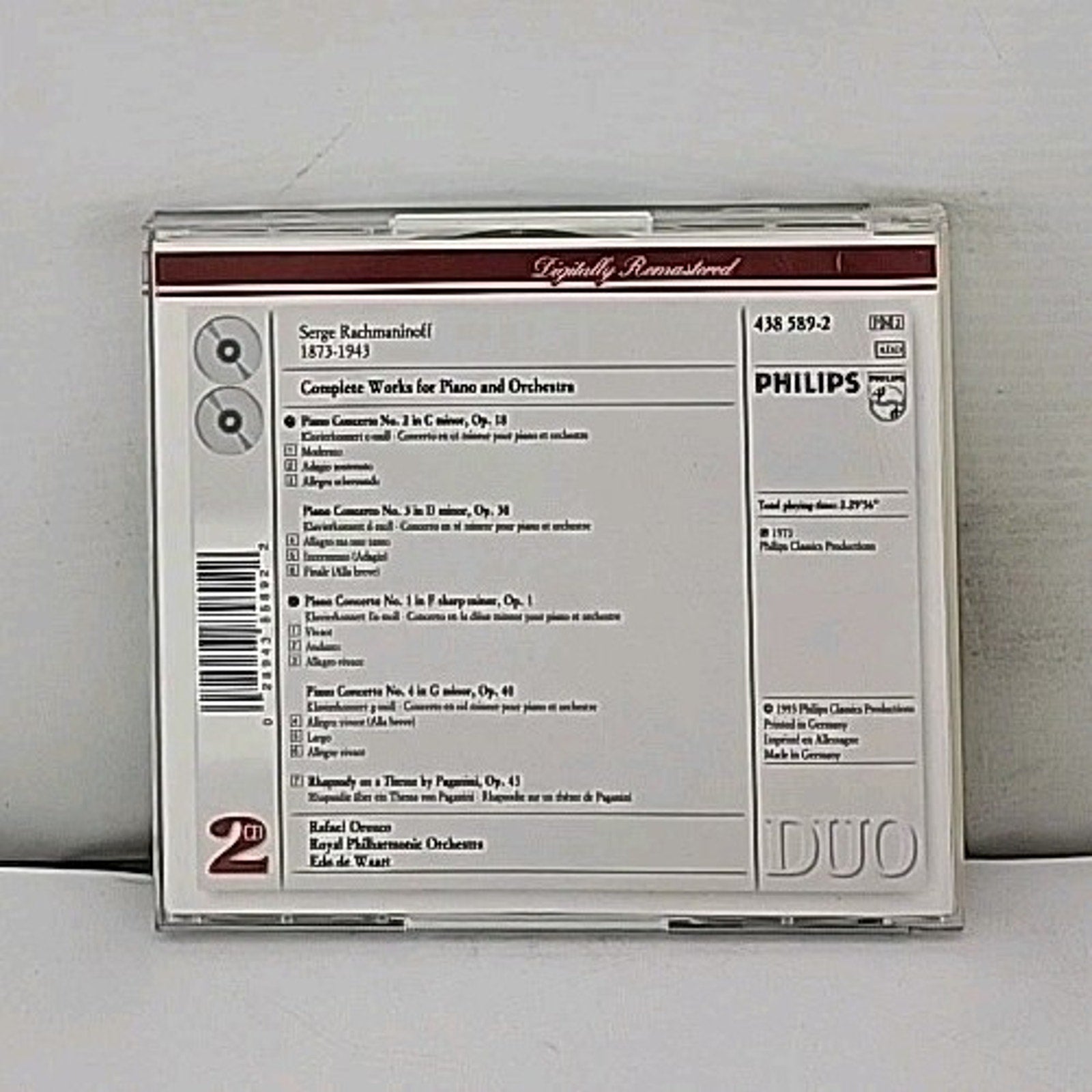 Rachmaninoff Die Werke Fur Klavier Und Orchester 2 CD Set