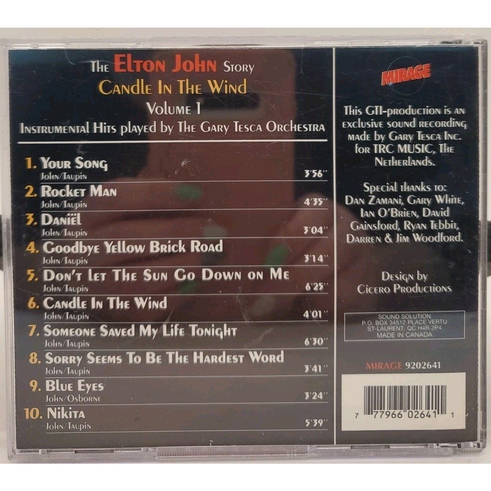 The Elton John Story Candle in the Wind CD Gary Tesca Orchestra