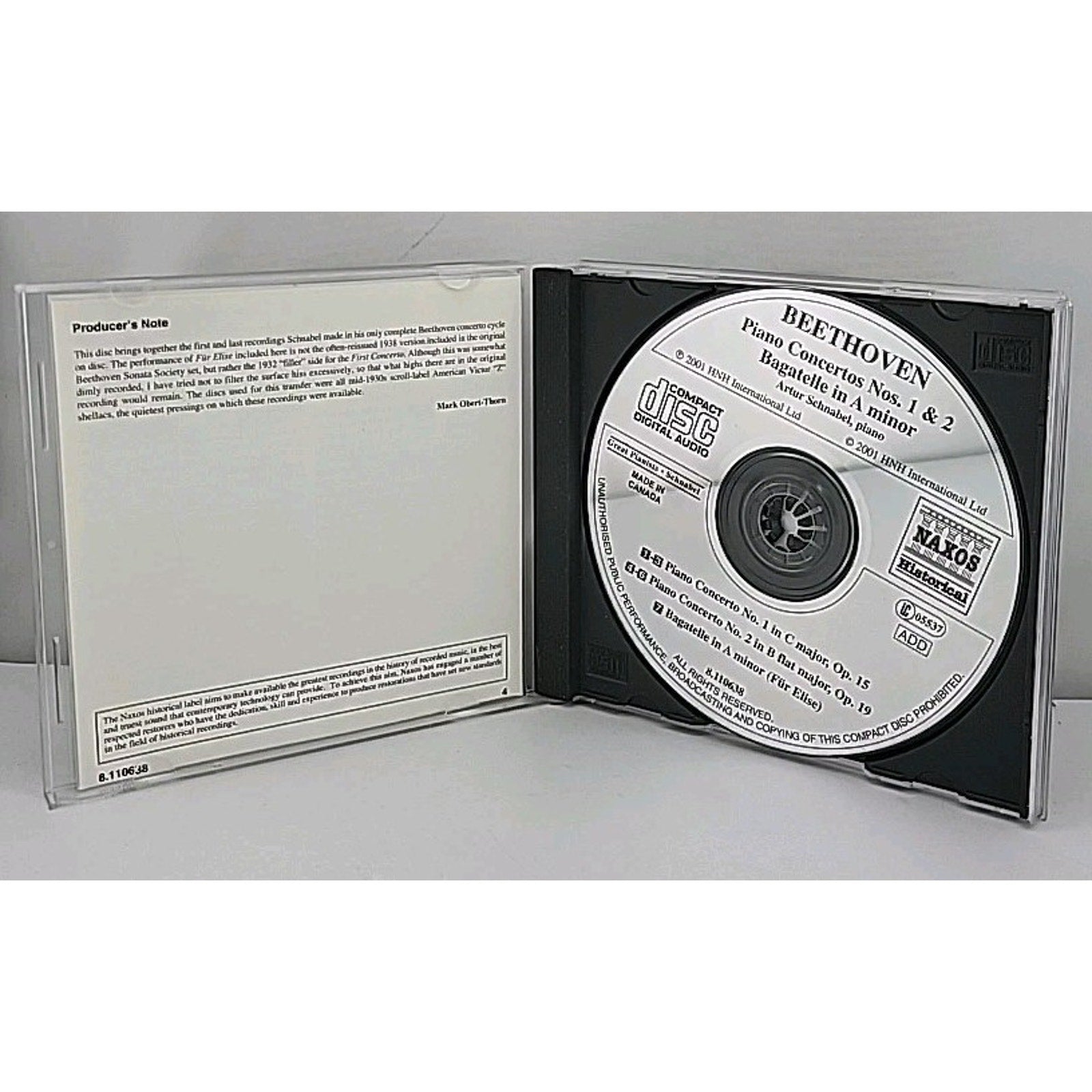 Con Pno 1/2 by Beethoven / Schnabel / Sargent / London Phil (CD, 2001)