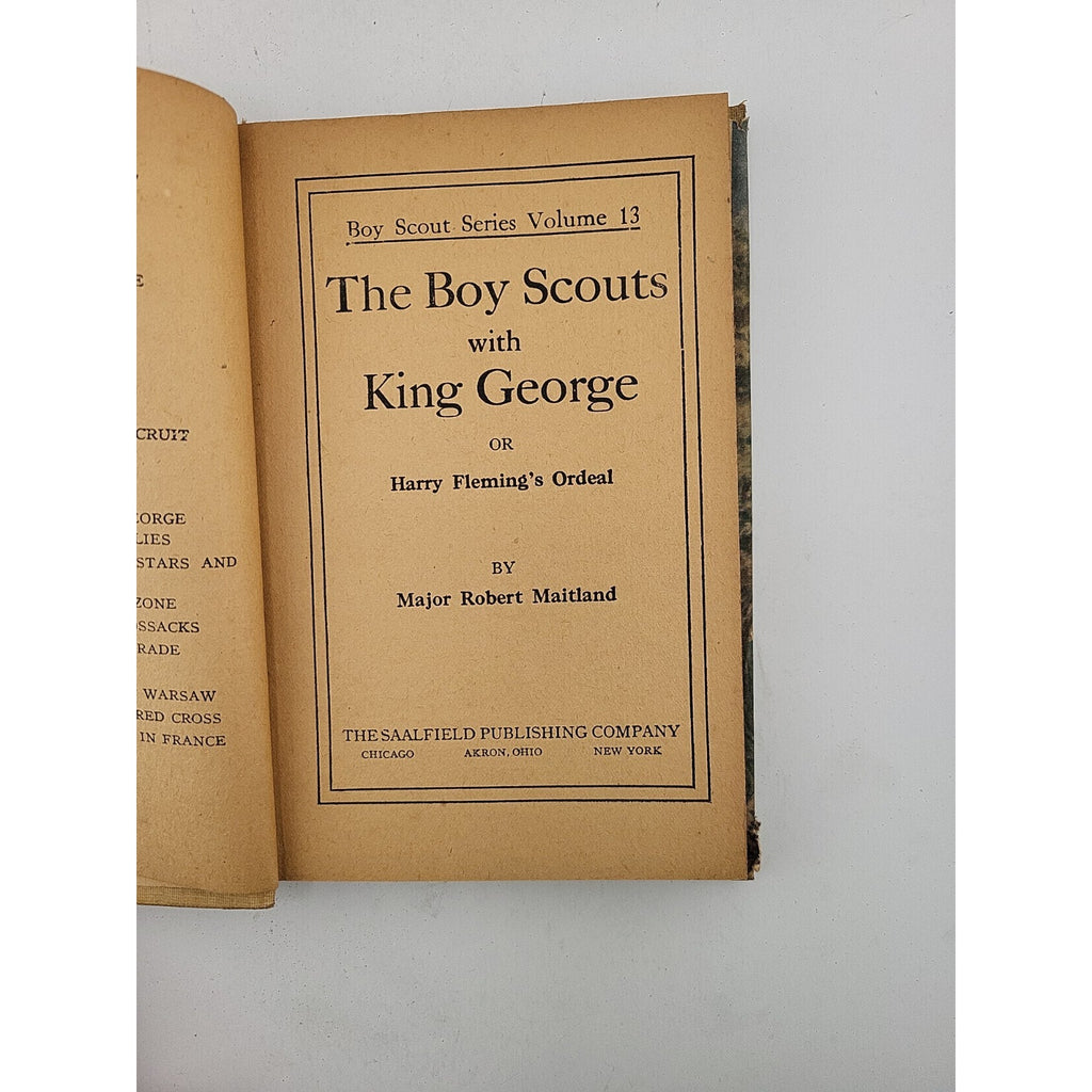 1915 Scout Fiction The Boy Scouts Under King George With Dust Jacket Saalfiejd