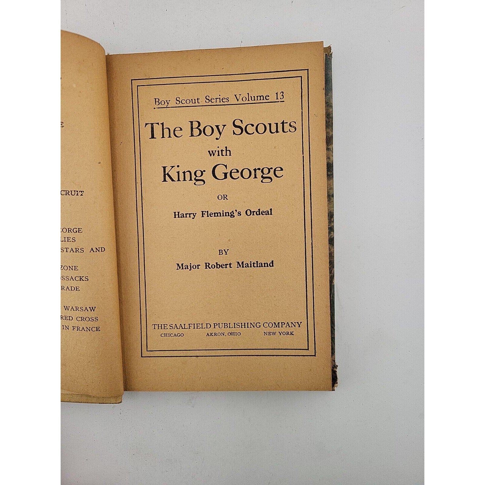 1915 Scout Fiction The Boy Scouts Under King George With Dust Jacket Saalfiejd
